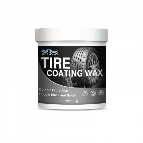 Rayhong Tire Coating Wax Tire Refurbishment Black And Bright Coating Paste, Tire Wax Darkening Gloss Durable Bright Decontamination Cleaner, Motorcycle Tire Bright100g